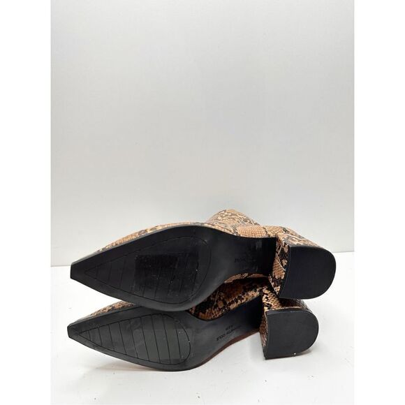 Kenneth Cole Boots Womens Size 6.5 Snake Print Pointed Toe Block Heel Zip Bootie - Picture 10 of 10